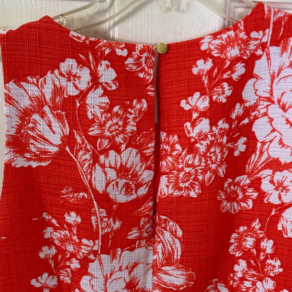 Vince Camuto Orange Floral Lace Insert Dress - Picture 6 of 9